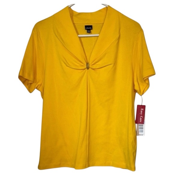 🌹NWT:RAFAELLA YELLOW KNIT TOP - Picture 1 of 6